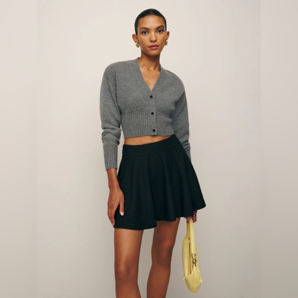 Reformation Black A-Line Skirt